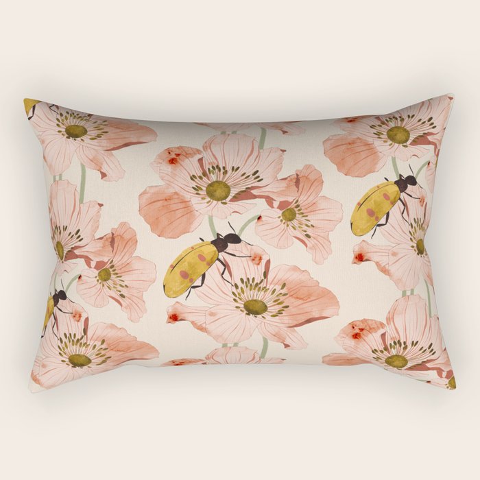 Roses and insects Rectangular Pillow Gallery Image 2