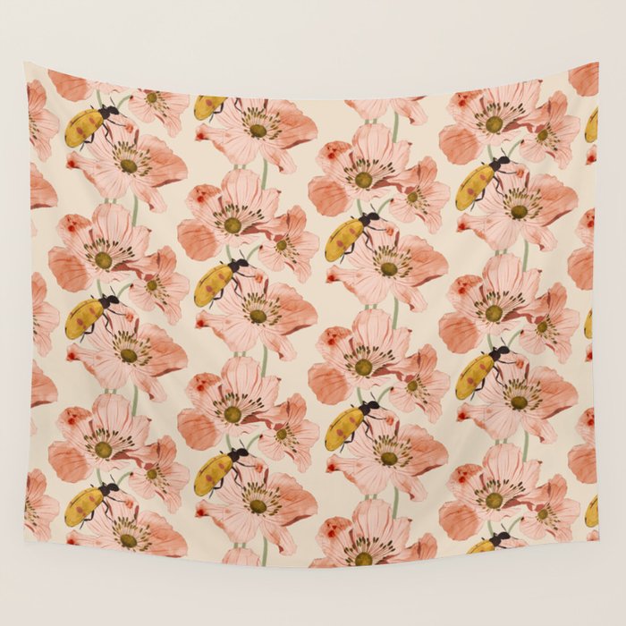 Roses and insects Wall Tapestry Gallery Image 4
