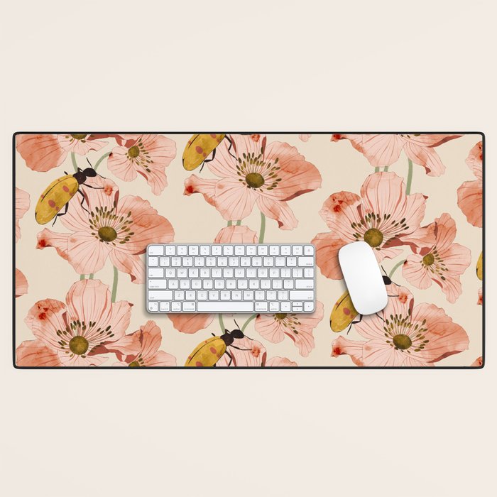 Roses and insects Desk Mat Gallery Image 1