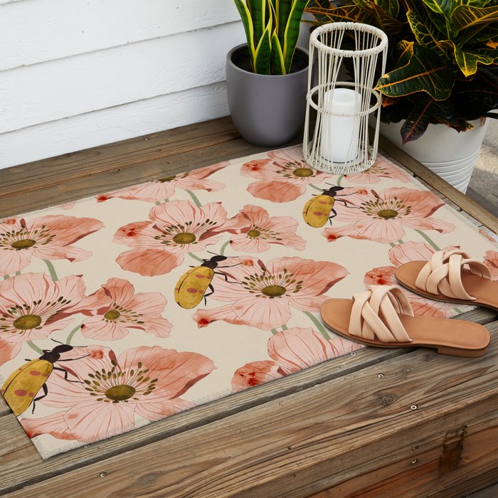 Roses and insects Outdoor Rug Gallery Image 2