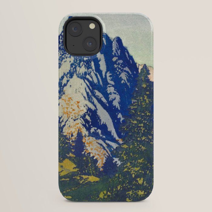  A Departure I - Mountain & Forest Nature Ukiyo Landscape in Blue, Green & Grey iPhone Case Gallery Image 30