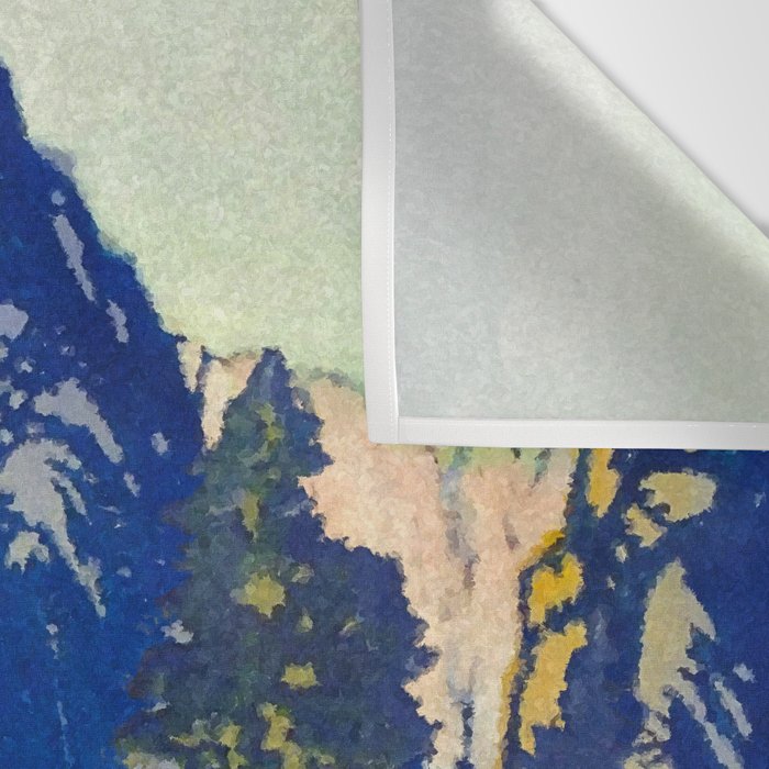  A Departure I - Mountain & Forest Nature Ukiyo Landscape in Blue, Green & Grey Wall Tapestry Gallery Image 3