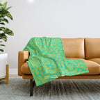 anxiety - greens Throw Blanket Gallery Image 1
