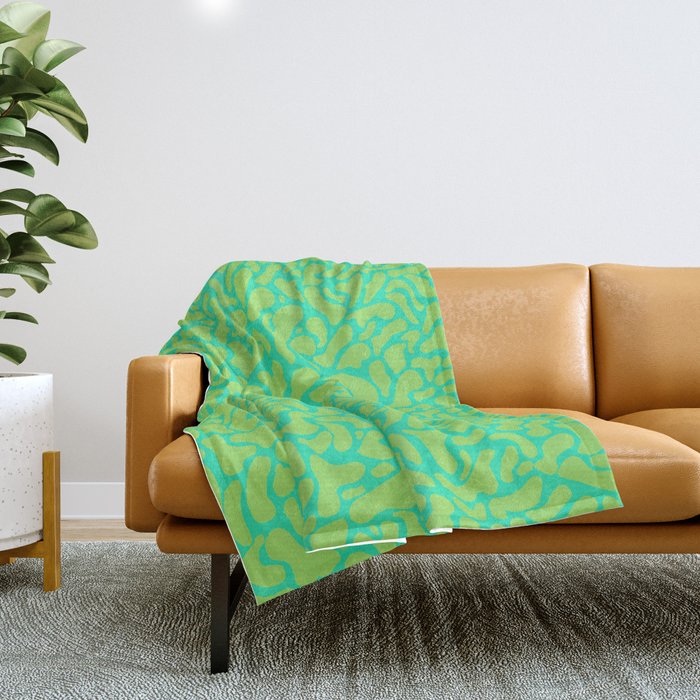 anxiety - greens Throw Blanket Gallery Image 1