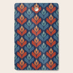 Blue & Red Retro Trefoil Pattern Cutting Board Gallery Image 1