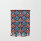 Blue & Red Retro Trefoil Pattern Wall Hanging Gallery Image 1