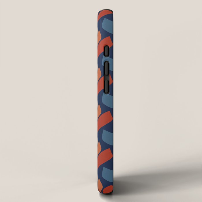 Blue & Red Retro Trefoil Pattern iPhone Case Gallery Image 2