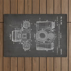 Camera Patent - Photography Art - Black Chalkboard Outdoor Rug Gallery Image 1