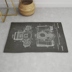 Camera Patent - Photography Art - Black Chalkboard Rug Gallery Image 1