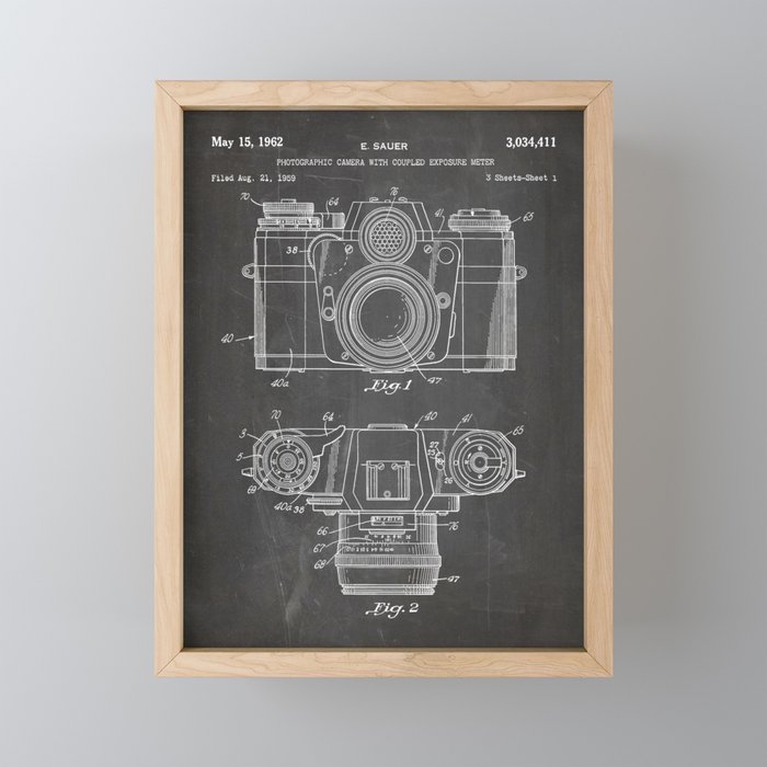 Camera Patent - Photography Art - Black Chalkboard Mini Art Print Gallery Image 1