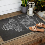 Camera Patent - Photography Art - Black Chalkboard Outdoor Rug Gallery Image 2