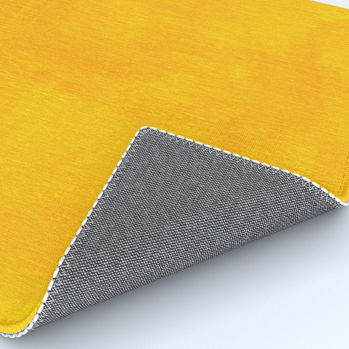 Primary Yellow Cerulean Blue Mid Century Modern Abstract Minimalist Rothko Color Field Squares Rug Gallery Image 4