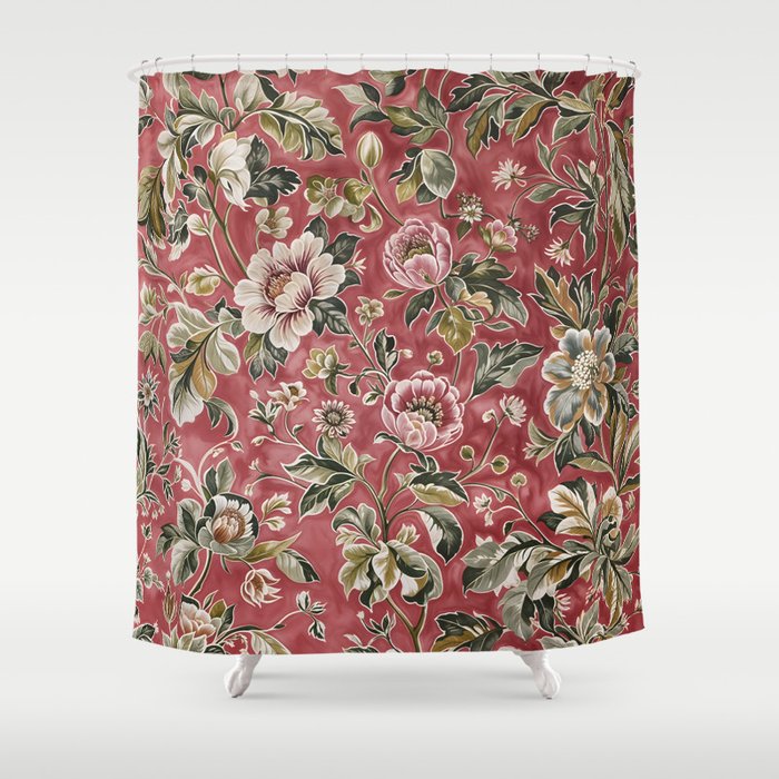 Peruvian Pink Floral Shower Curtain Gallery Image 1