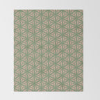 Threaded Geometric Green Peach Throw Blanket Gallery Image 2
