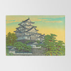 Kawase Hasui Vintage Japanese Woodblock Print Himeji Castle Rug Gallery Image 2