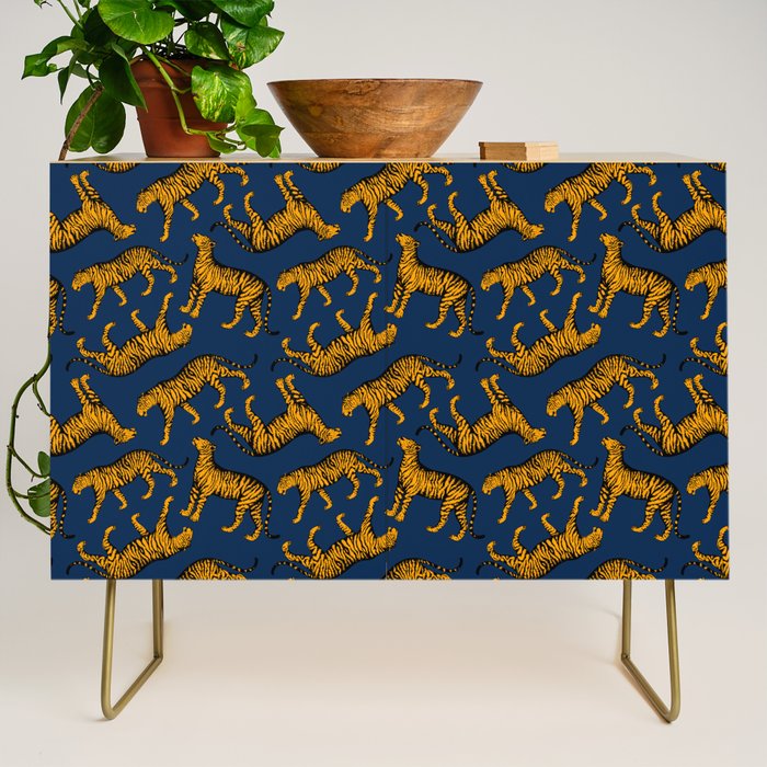 Tigers (Navy Blue and Marigold) Credenza Gallery Image 1