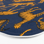 Tigers (Navy Blue and Marigold) Bath Mat Gallery Image 3
