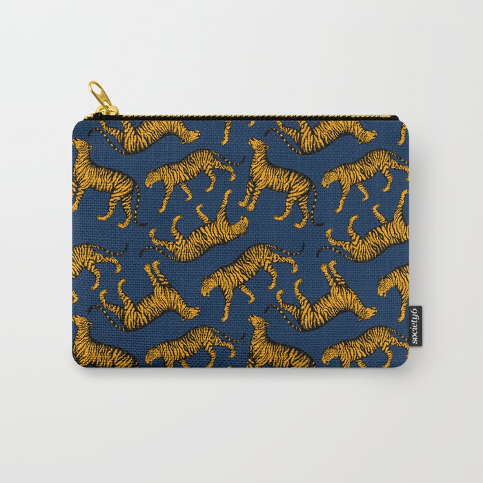 Tigers (Navy Blue and Marigold) Carry All Pouch Gallery Image 1