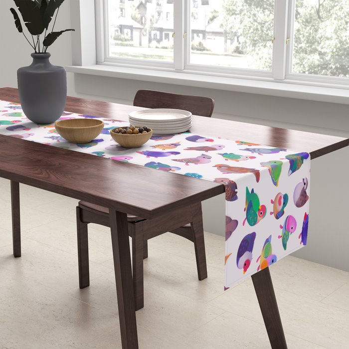 Wild pigeon - light Table Runner Gallery Image 2