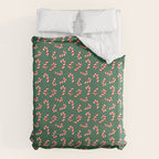 Candy Canes - Green Duvet Cover Gallery Image 6