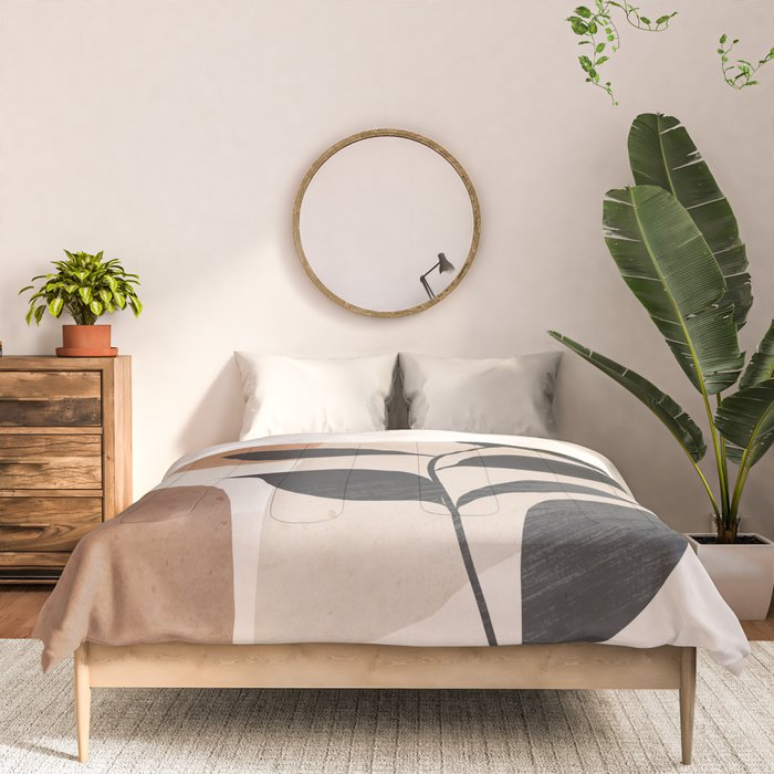 Minimal Abstract Art Plant 4 Comforter Gallery Image 3