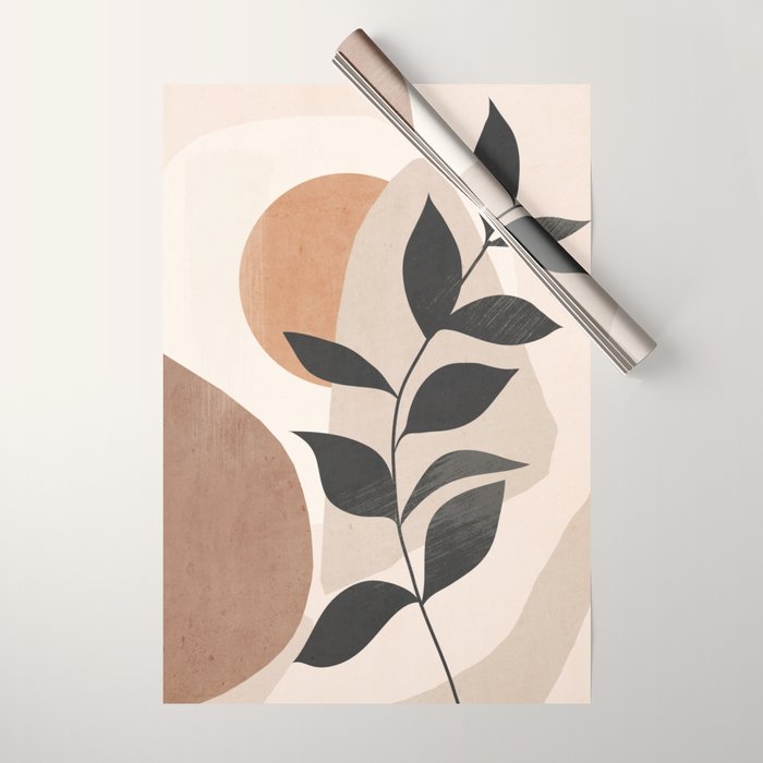 Minimal Abstract Art Plant 4 Wrapping Paper Gallery Image 1