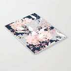 Festive, Wildflowers, Floral Print, Navy Blue and Pink Notebook Gallery Image 3