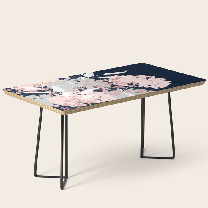 Festive, Wildflowers, Floral Print, Navy Blue and Pink Coffee Table Gallery Image 1