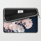 Festive, Wildflowers, Floral Print, Navy Blue and Pink Laptop Sleeve Gallery Image 2