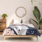 Festive, Wildflowers, Floral Print, Navy Blue and Pink Comforter Gallery Image 3