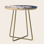 Festive, Wildflowers, Floral Print, Navy Blue and Pink Side Table Gallery Image 1