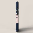 Festive, Wildflowers, Floral Print, Navy Blue and Pink iPhone Case Gallery Image 2