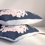 Festive, Wildflowers, Floral Print, Navy Blue and Pink Pillow Sham Gallery Image 3