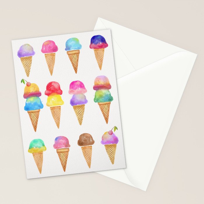 Summer Ice Cream Cones Stationery Card Gallery Image 2