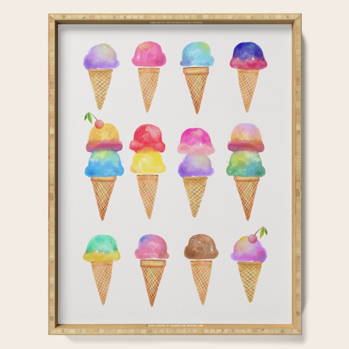 Summer Ice Cream Cones Serving Tray Gallery Image 1