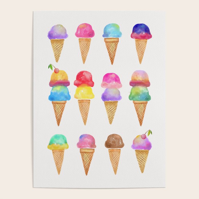 Summer Ice Cream Cones Poster Gallery Image 4