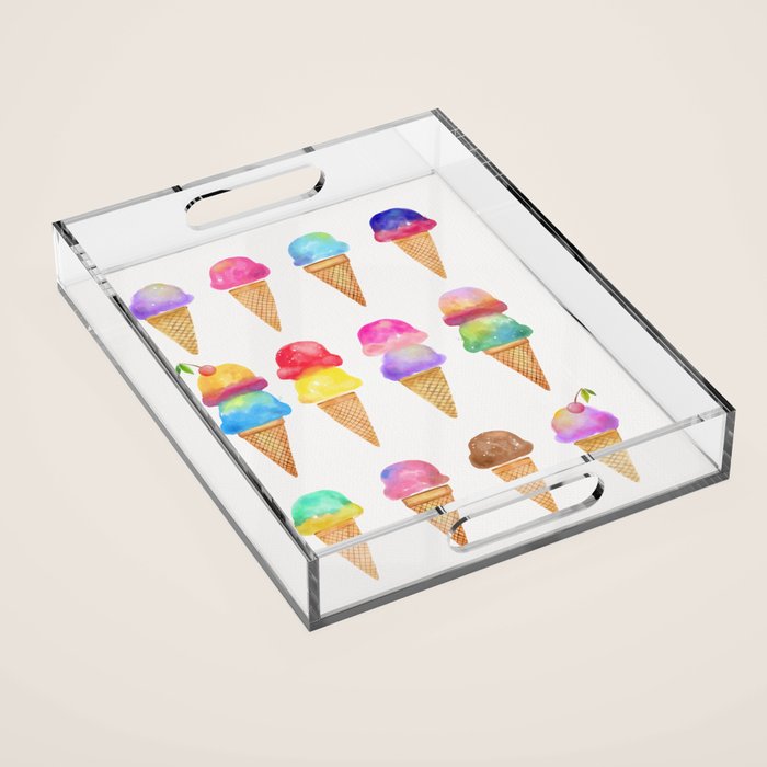 Summer Ice Cream Cones Acrylic Tray Gallery Image 1