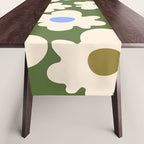 Abstract Flower Shape - Green and Blue Table Runner Gallery Image 1