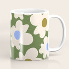 Abstract Flower Shape - Green and Blue Coffee Mug Gallery Image 1