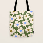 Abstract Flower Shape - Green and Blue Tote Bag Gallery Image 1