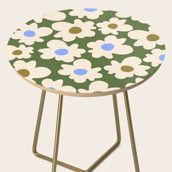Abstract Flower Shape - Green and Blue Side Table Gallery Image 2