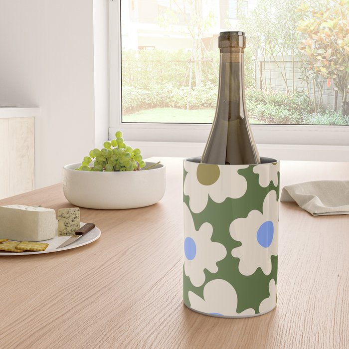 Abstract Flower Shape - Green and Blue Wine Chiller Gallery Image 4