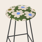 Abstract Flower Shape - Green and Blue Stool Gallery Image 2