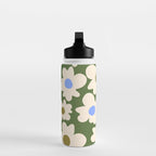 Abstract Flower Shape - Green and Blue Water Bottle Gallery Image 3