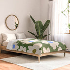 Abstract Flower Shape - Green and Blue Comforter Gallery Image 2