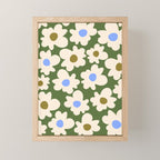 Abstract Flower Shape - Green and Blue Mini Art Print Gallery Image 1