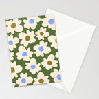 Abstract Flower Shape - Green and Blue Stationery Card Gallery Image 2