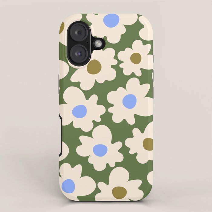 Abstract Flower Shape - Green and Blue iPhone Case Gallery Image 1