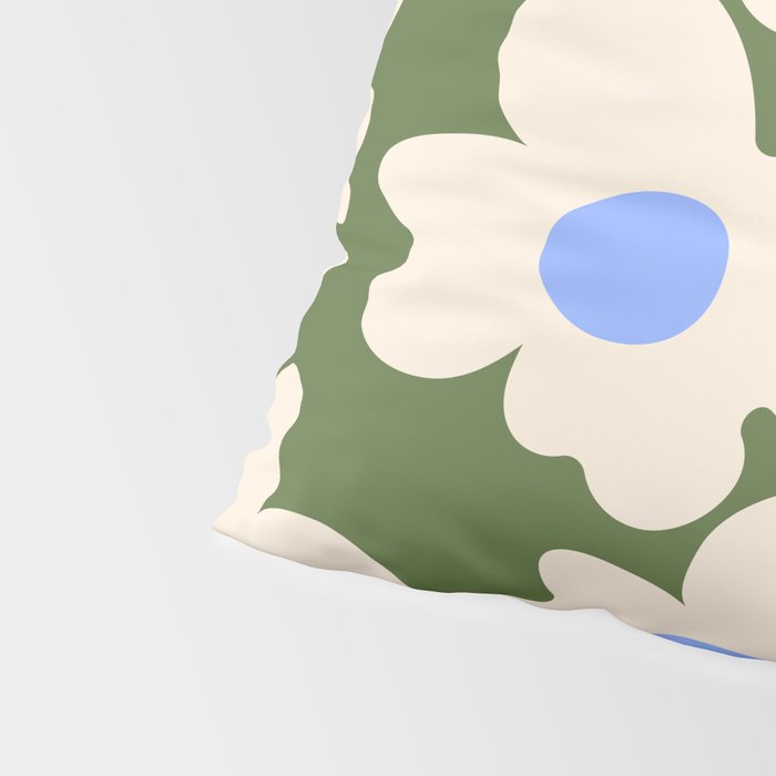 Abstract Flower Shape - Green and Blue Pillow Sham Gallery Image 4