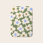 Abstract Flower Shape - Green and Blue Bath Mat Gallery Image 1